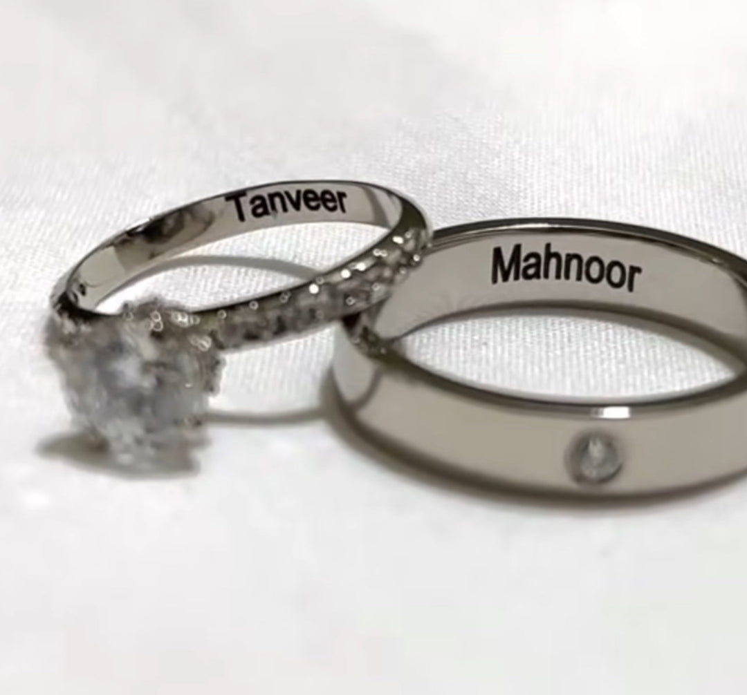 92.5 Silver Couple Hidden Name Ring