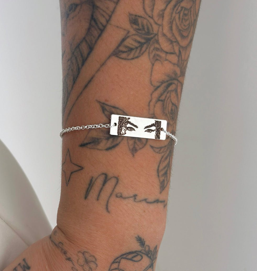 92.5 Silver Customize Photo Bracelet