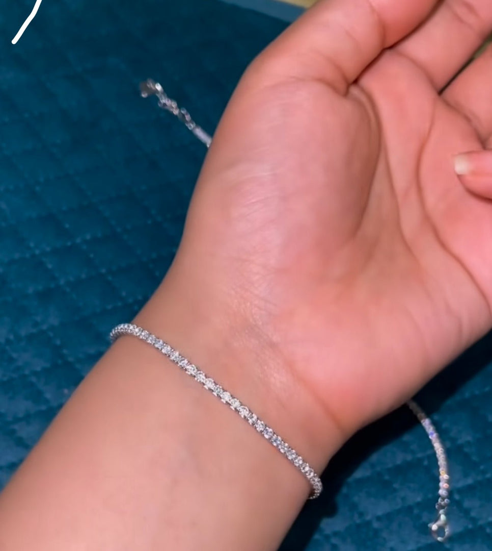 92.5 Silver Diamond Bracelet For her