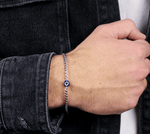 Load image into Gallery viewer, 92.5 Silver Evil Eye Bracelet For Him
