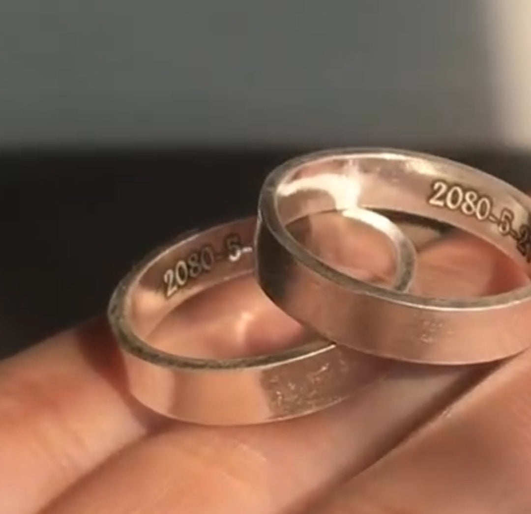 92.5 Silver Hidden Name Couple Ring