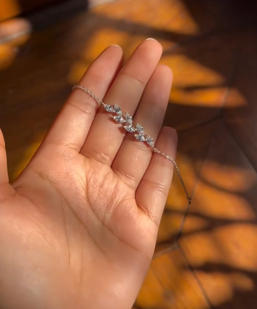 92.5 Silver Leaf Bracelet For her