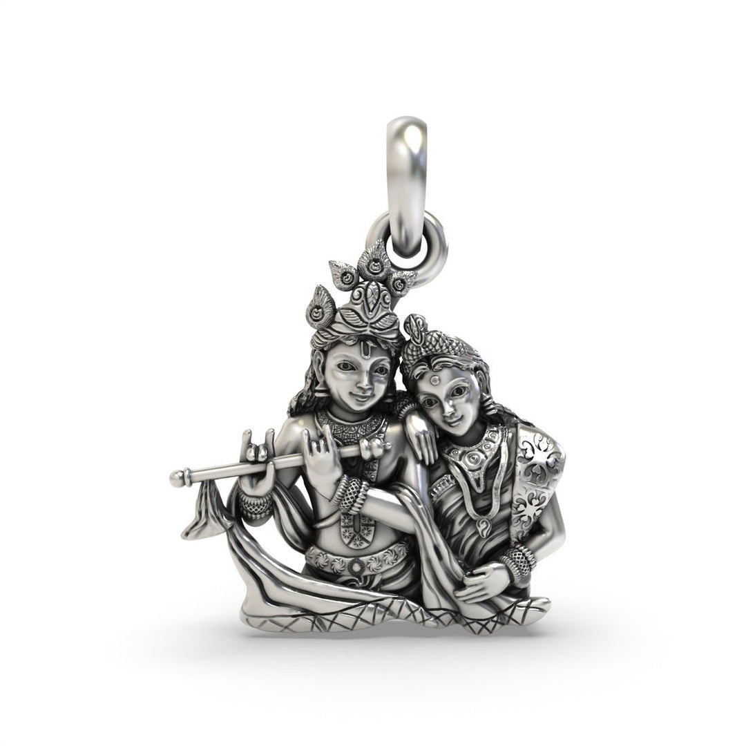 92.5 Silver Lord Rade Krishna Pendant