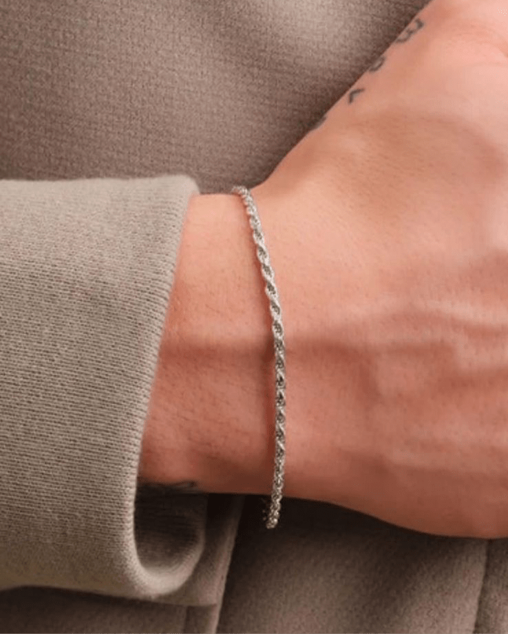 92.5 Silver Minimalist Bracelet For Him