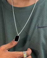 Load image into Gallery viewer, 92.5 Silver onyx Necklace For him
