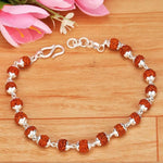 Load image into Gallery viewer, 92.5 Silver unisex 5 Mukhi Original Rudraksh Bracelet
