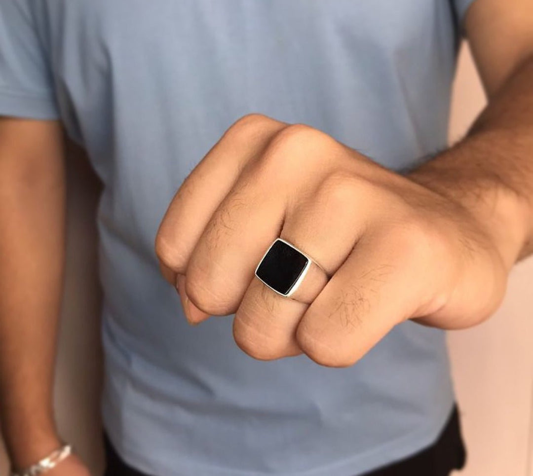 Black onyx Ring For Him