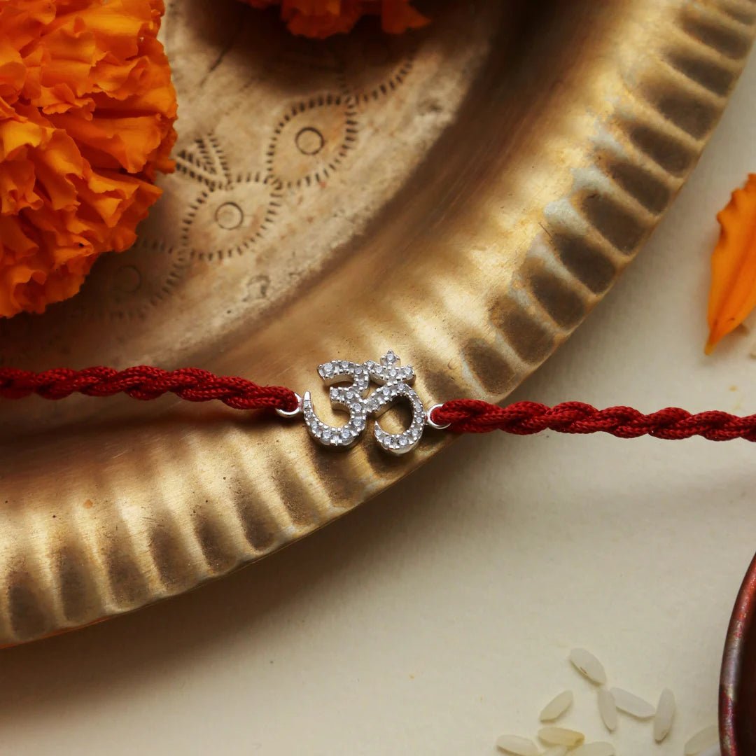 Om Sterling Silver Rakhi