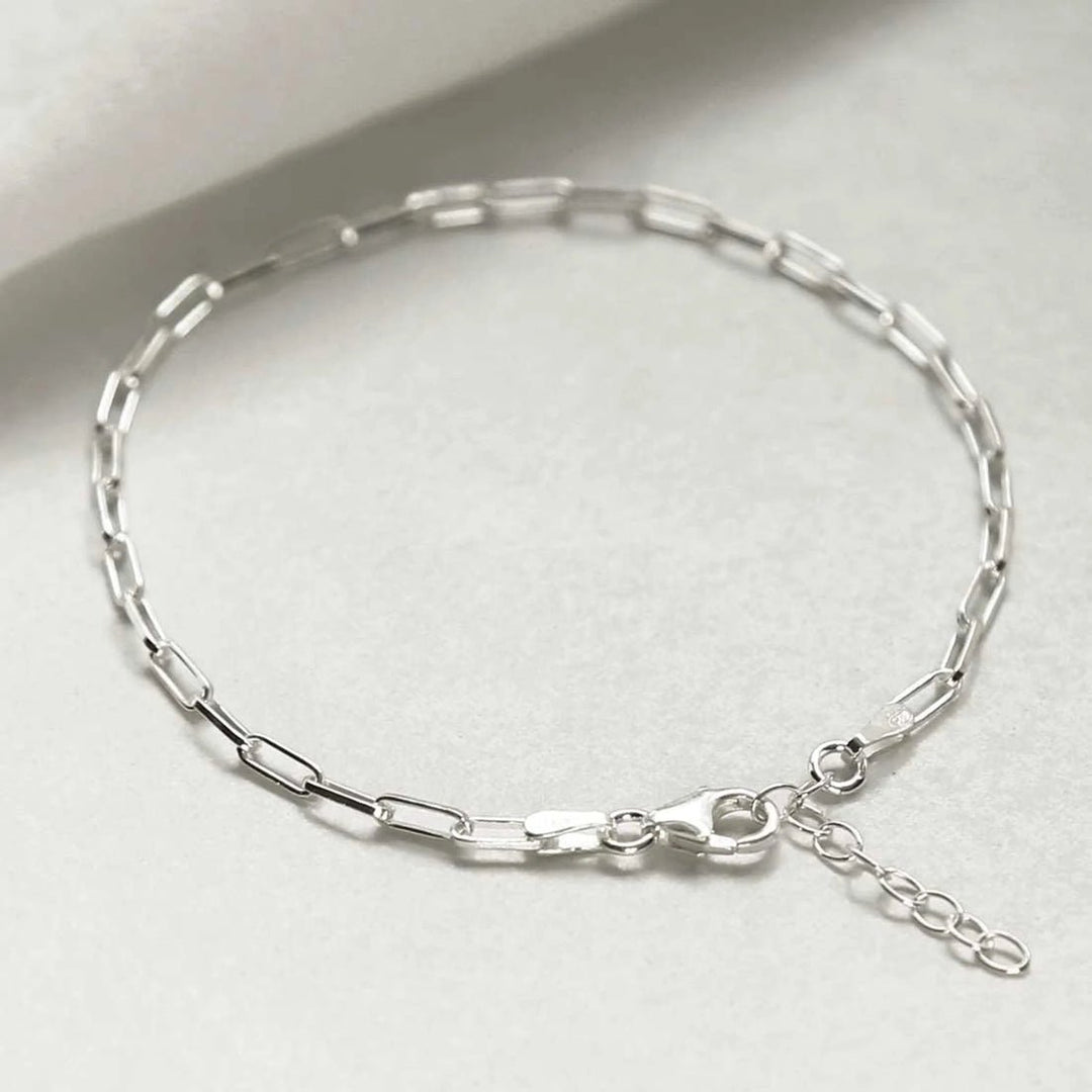 Silver Box Original 925 Silver Paper Clip Unisex Bracelet