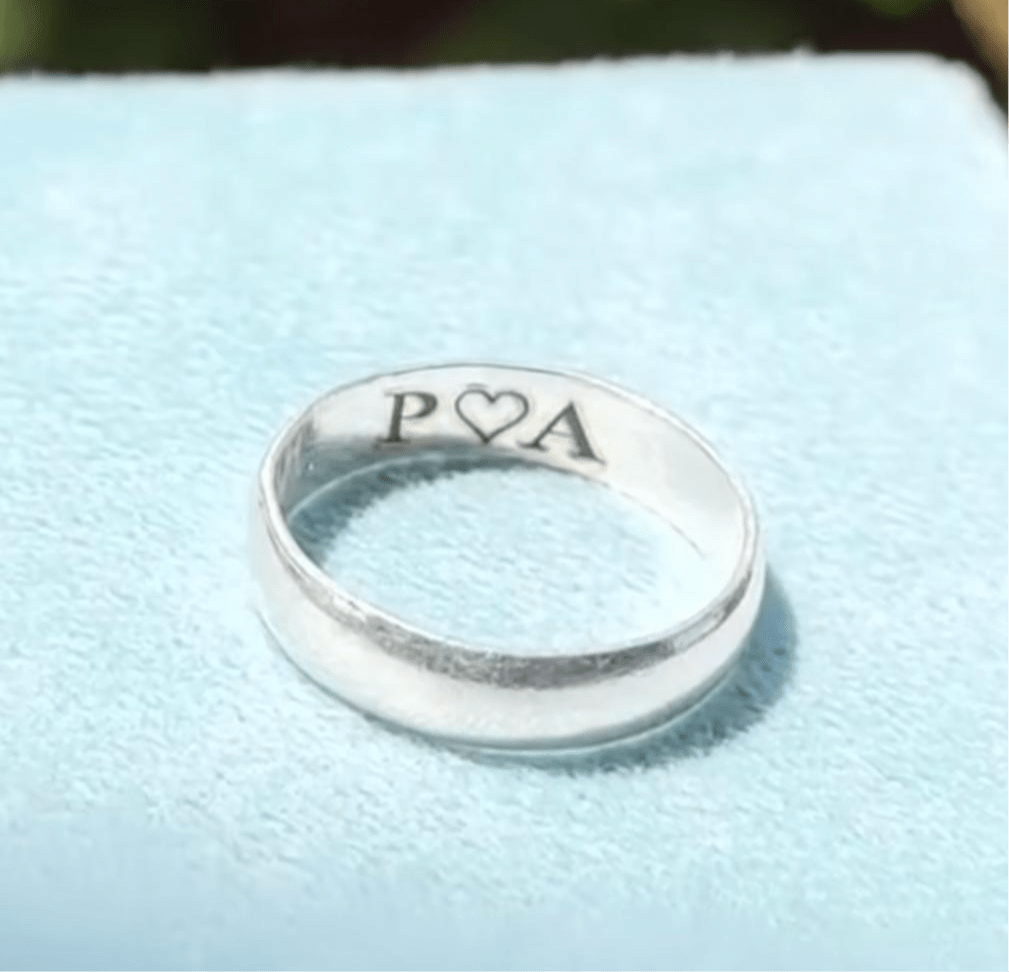 Silverboxoriginal 92.5 silver Hidden Name Ring