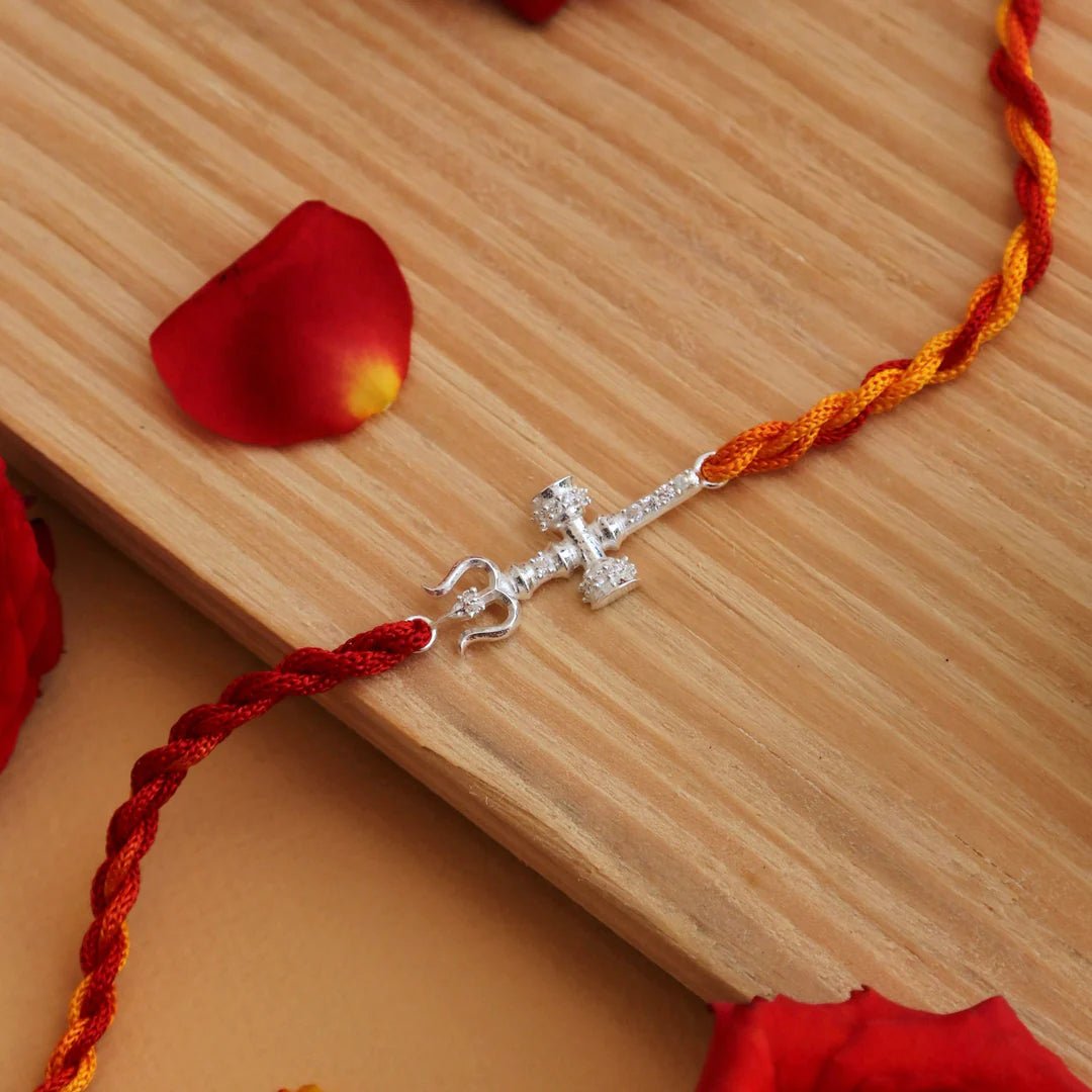 Trishul Sterling Silver Rakhi